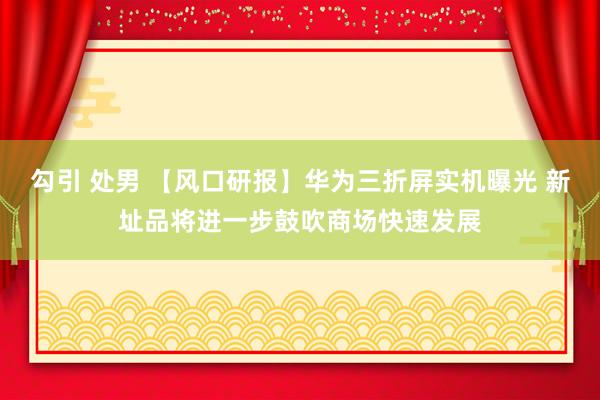 勾引 处男 【风口研报】华为三折屏实机曝光 新址品将进一步鼓吹商场快速发展