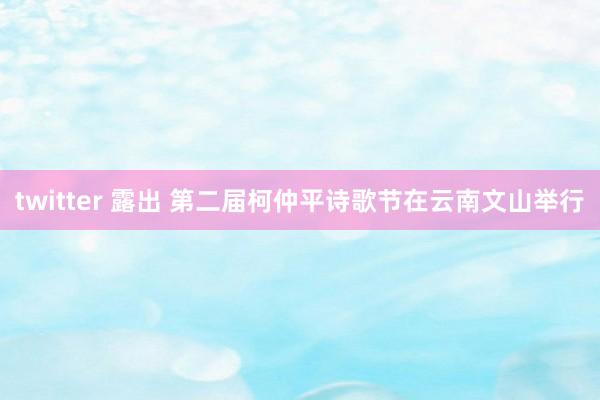 twitter 露出 第二届柯仲平诗歌节在云南文山举行