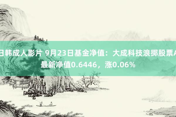 日韩成人影片 9月23日基金净值：大成科技浪掷股票A最新净值0.6446，涨0.06%