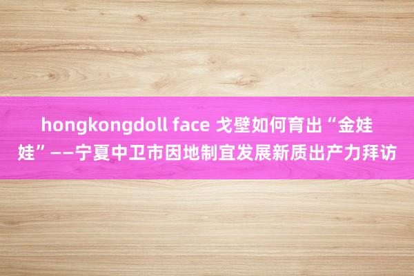 hongkongdoll face 戈壁如何育出“金娃娃”——宁夏中卫市因地制宜发展新质出产力拜访