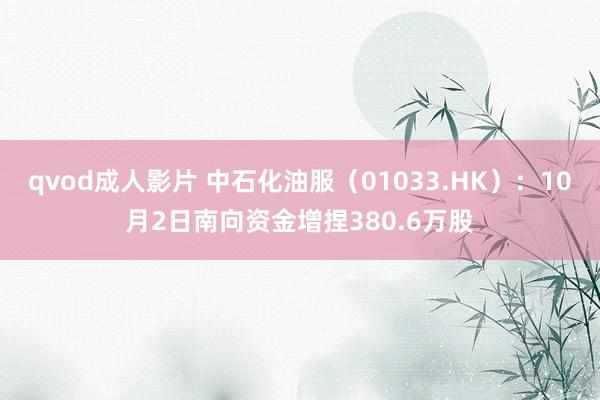 qvod成人影片 中石化油服（01033.HK）：10月2日南向资金增捏380.6万股