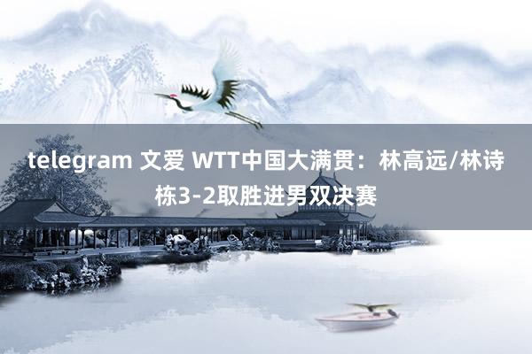 telegram 文爱 WTT中国大满贯：林高远/林诗栋3-2取胜进男双决赛