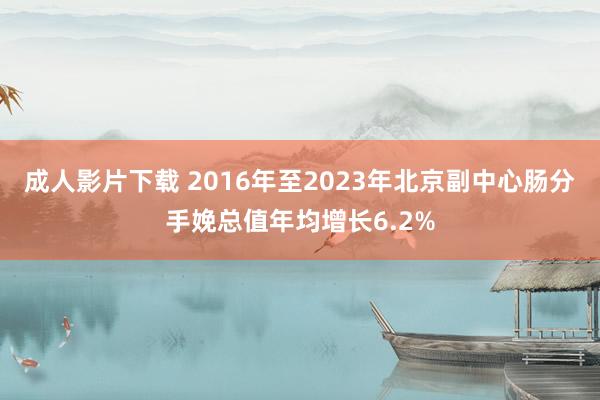 成人影片下载 2016年至2023年北京副中心肠分手娩总值年均增长6.2%