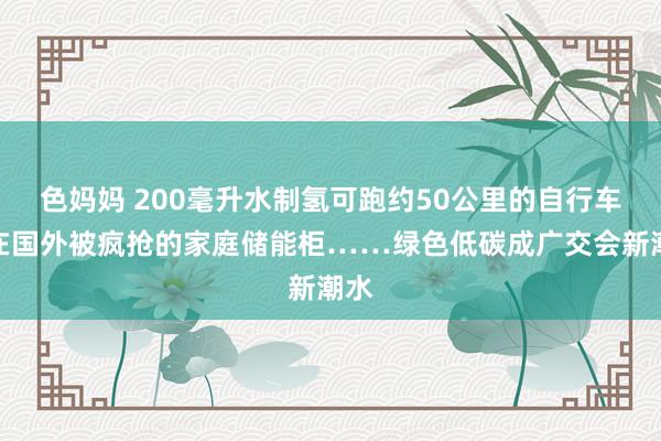 色妈妈 200毫升水制氢可跑约50公里的自行车、在国外被疯抢的家庭储能柜……绿色低碳成广交会新潮水