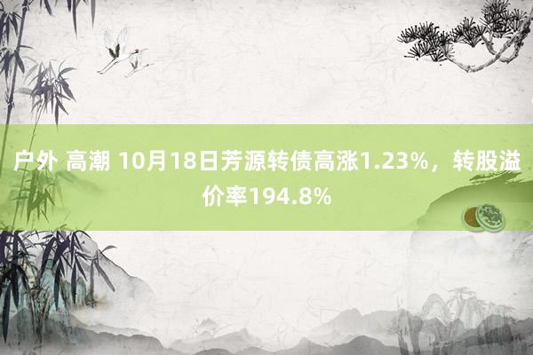 户外 高潮 10月18日芳源转债高涨1.23%，转股溢价率194.8%