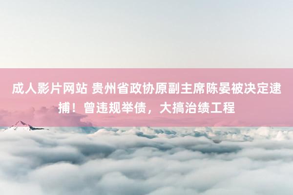 成人影片网站 贵州省政协原副主席陈晏被决定逮捕！曾违规举债，大搞治绩工程