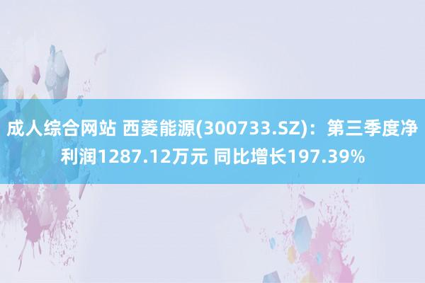 成人综合网站 西菱能源(300733.SZ)：第三季度净利润1287.12万元 同比增长197.39%