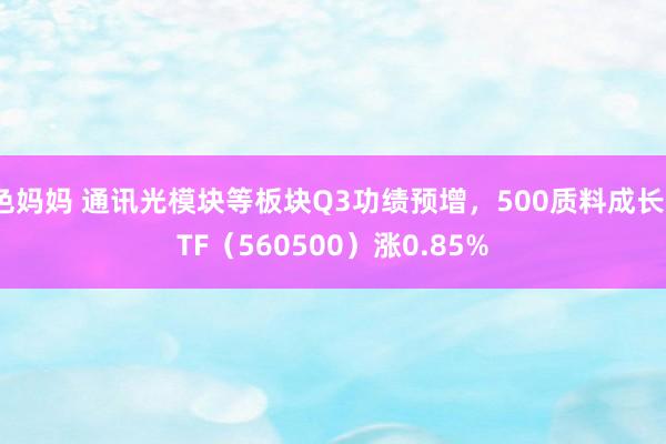 色妈妈 通讯光模块等板块Q3功绩预增，500质料成长ETF（560500）涨0.85%