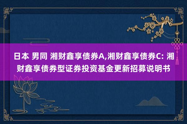 日本 男同 湘财鑫享债券A，湘财鑫享债券C: 湘财鑫享债券型证券投资基金更新招募说明书