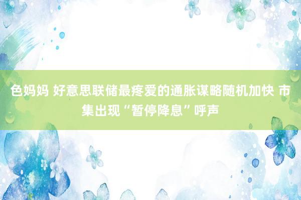 色妈妈 好意思联储最疼爱的通胀谋略随机加快 市集出现“暂停降息”呼声