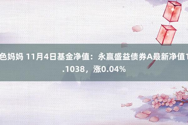 色妈妈 11月4日基金净值：永赢盛益债券A最新净值1.1038，涨0.04%