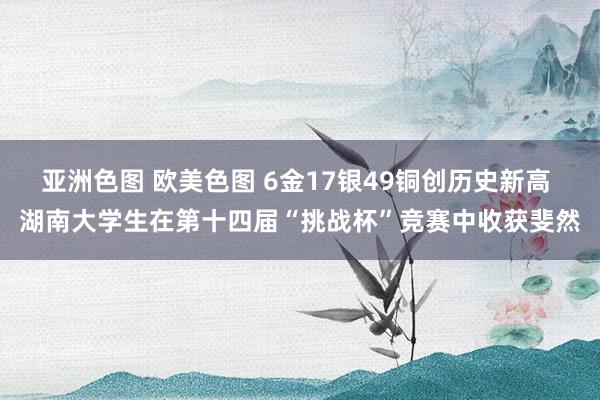 亚洲色图 欧美色图 6金17银49铜创历史新高 湖南大学生在第十四届“挑战杯”竞赛中收获斐然