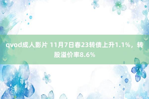 qvod成人影片 11月7日春23转债上升1.1%，转股溢价率8.6%