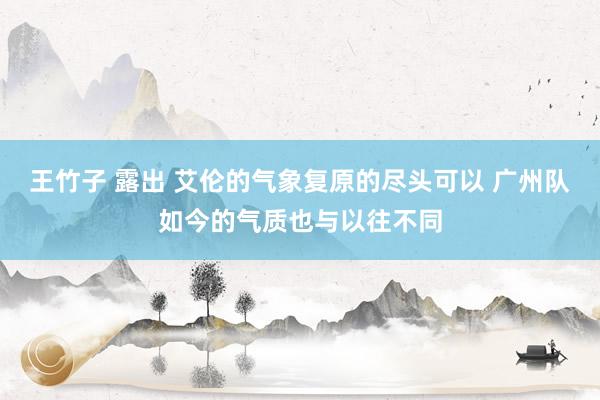 王竹子 露出 艾伦的气象复原的尽头可以 广州队如今的气质也与以往不同