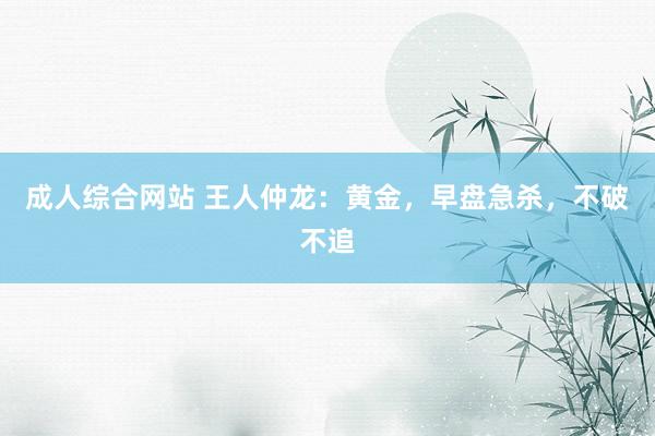 成人综合网站 王人仲龙：黄金，早盘急杀，不破不追