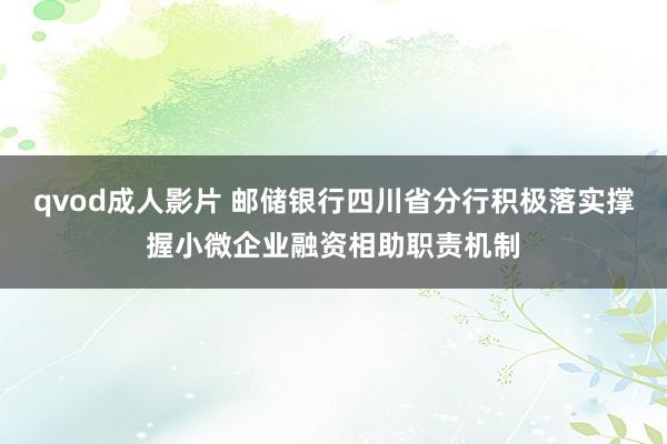 qvod成人影片 邮储银行四川省分行积极落实撑握小微企业融资相助职责机制