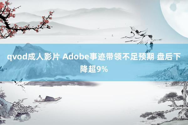 qvod成人影片 Adobe事迹带领不足预期 盘后下降超9%