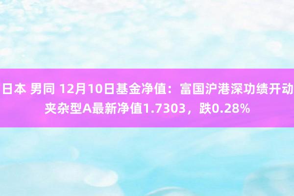 日本 男同 12月10日基金净值：富国沪港深功绩开动夹杂型A最新净值1.7303，跌0.28%