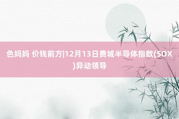 色妈妈 价钱前方|12月13日费城半导体指数(SOX)异动领导