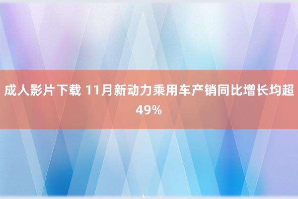 成人影片下载 11月新动力乘用车产销同比增长均超49%