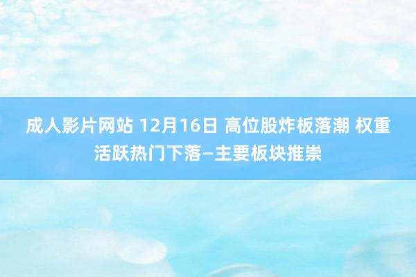 成人影片网站 12月16日 高位股炸板落潮 权重活跃热门下落—主要板块推崇