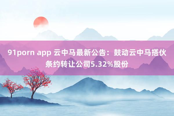 91porn app 云中马最新公告：鼓动云中马搭伙条约转让公司5.32%股份