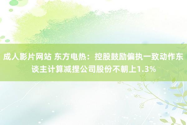 成人影片网站 东方电热：控股鼓励偏执一致动作东谈主计算减捏公司股份不朝上1.3%