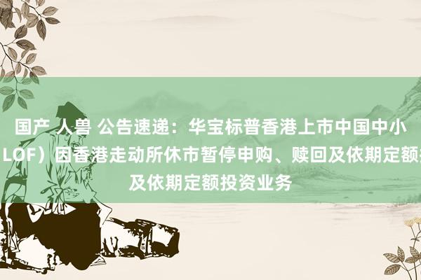 国产 人兽 公告速递：华宝标普香港上市中国中小盘基金（LOF）因香港走动所休市暂停申购、赎回及依期定额投资业务