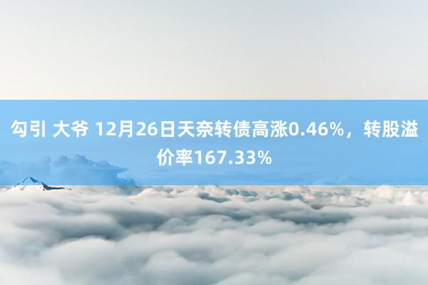 勾引 大爷 12月26日天奈转债高涨0.46%，转股溢价率167.33%