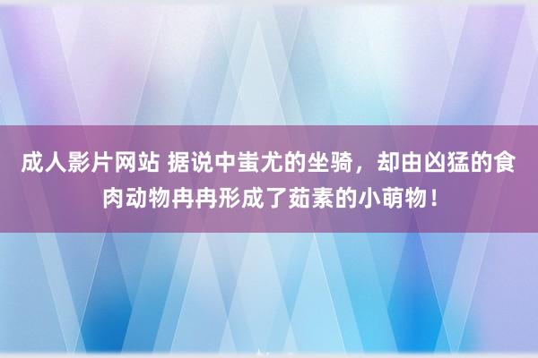 成人影片网站 据说中蚩尤的坐骑，却由凶猛的食肉动物冉冉形成了茹素的小萌物！