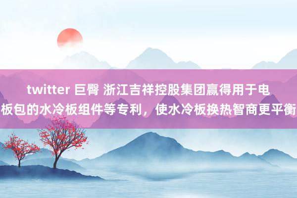 twitter 巨臀 浙江吉祥控股集团赢得用于电板包的水冷板组件等专利，使水冷板换热智商更平衡