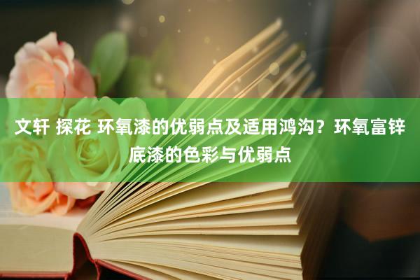 文轩 探花 环氧漆的优弱点及适用鸿沟？环氧富锌底漆的色彩与优弱点