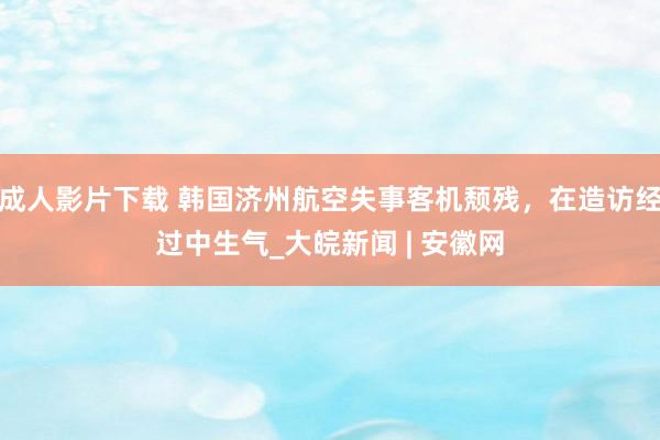 成人影片下载 韩国济州航空失事客机颓残，在造访经过中生气_大皖新闻 | 安徽网