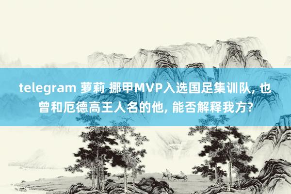 telegram 萝莉 挪甲MVP入选国足集训队， 也曾和厄德高王人名的他， 能否解释我方?