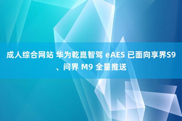 成人综合网站 华为乾崑智驾 eAES 已面向享界S9、问界 M9 全量推送