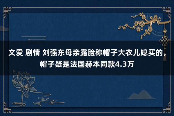 文爱 剧情 刘强东母亲露脸称帽子大衣儿媳买的，帽子疑是法国赫本同款4.3万