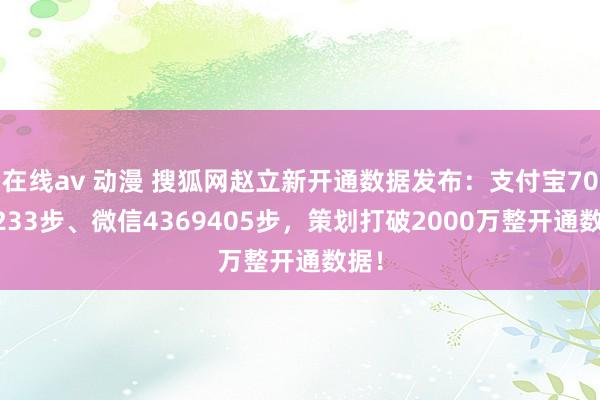 在线av 动漫 搜狐网赵立新开通数据发布：支付宝7091233步、微信4369405步，策划打破2000万整开通数据！